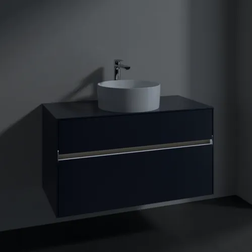 VILLEROY BOCH Collaro toaletní skříňka, s osvětlením, 2 výsuvy, 1000 x 548 x 500 mm, Marine Blue / Marine Blue #C038B0VQ, obrázek 5