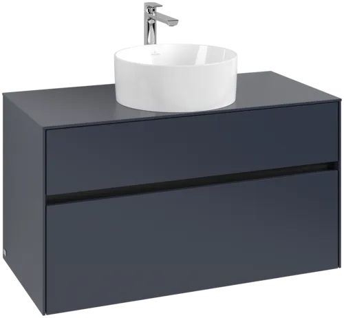 VILLEROY BOCH Collaro toaletní skříňka, s osvětlením, 2 výsuvy, 1000 x 548 x 500 mm, Marine Blue / Marine Blue #C038B0VQ