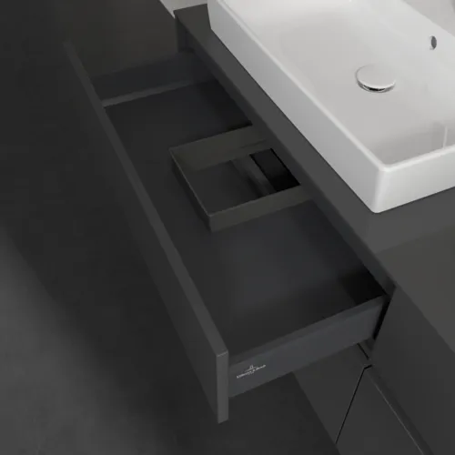 VILLEROY BOCH Toaletní skříňka Collaro, 4 výsuvy, 1600 x 548 x 500 mm, lesklá šedá / lesklá šedá #C02400FP, obrázek 7