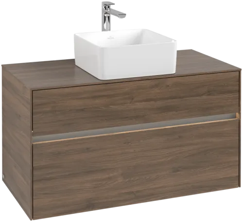 VILLEROY BOCH Toaletní skříňka Collaro, s osvětlením, 2 výsuvy, 1000 x 548 x 500 mm, Arizona Oak / Arizona Oak #C038B0VH
