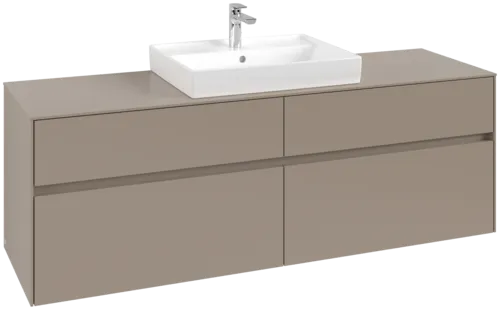 VILLEROY BOCH Toaletní skříňka Collaro, s osvětlením, 4 výsuvy, 1600 x 548 x 500 mm, taupe / taupe #C025B0VM