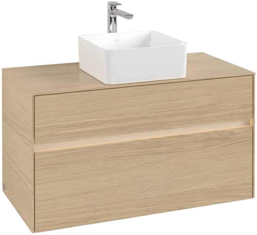 VILLEROY BOCH Toaletní skříňka Collaro, s osvětlením, 2 výsuvy, 1000 x 548 x 500 mm, severský dub / severský dub #C038B0VJ