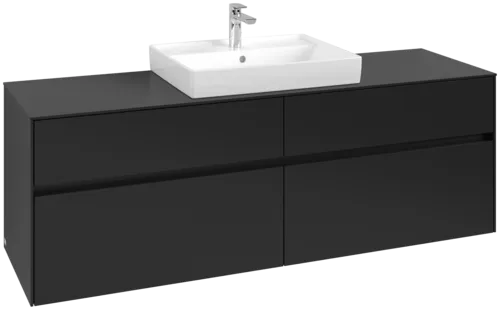 VILLEROY BOCH Toaletní skříňka Collaro, s osvětlením, 4 výsuvy, 1600 x 548 x 500 mm, Volcano Black / Volcano Black #C025B0VL