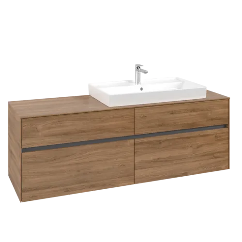 VILLEROY BOCH Toaletní skříňka Collaro, 4 výsuvy, 1600 x 548 x 500 mm, dub Kansas #C02700RH