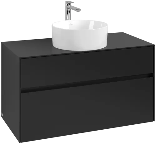 VILLEROY BOCH Collaro toaletní skříňka, s osvětlením, 2 výsuvy, 1000 x 548 x 500 mm, Volcano Black / Volcano Black #C038B0VL