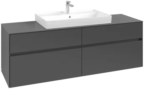 VILLEROY BOCH Toaletní skříňka Collaro, 4 výsuvy, 1600 x 548 x 500 mm, grafitová / grafitová #C02800VR