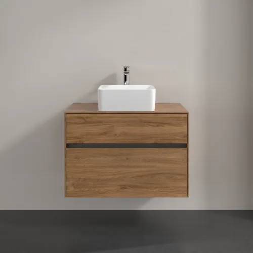 VILLEROY BOCH Umyvadlová skříňka Collaro, s osvětlením, 2 výsuvy, 800 x 548 x 500 mm, dub Kansas #C037B0RH, obrázek 3