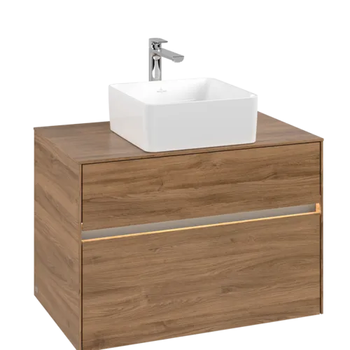 VILLEROY BOCH Umyvadlová skříňka Collaro, s osvětlením, 2 výsuvy, 800 x 548 x 500 mm, dub Kansas #C037B0RH
