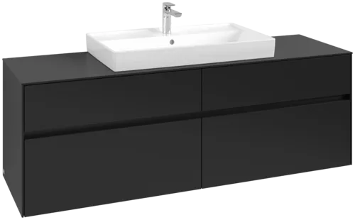 VILLEROY BOCH Toaletní skříňka Collaro, 4 výsuvy, 1600 x 548 x 500 mm, Volcano Black / Volcano Black #C02800VL