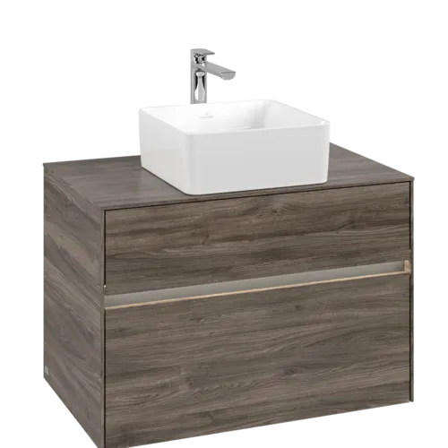 VILLEROY BOCH Umyvadlová skříňka Collaro, s osvětlením, 2 výsuvy, 800 x 548 x 500 mm, dub kamenný #C037B0RK