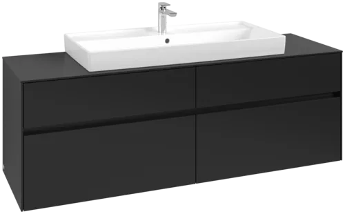 VILLEROY BOCH Toaletní skříňka Collaro, s osvětlením, 4 výsuvy, 1600 x 548 x 500 mm, Volcano Black / Volcano Black #C031B0VL