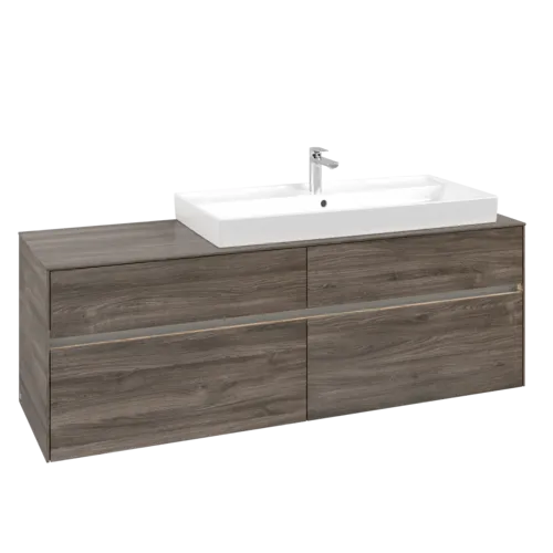 VILLEROY BOCH Umyvadlová skříňka Collaro, s osvětlením, 4 výsuvy, 1600 x 548 x 500 mm, dub kamenný #C030B0RK