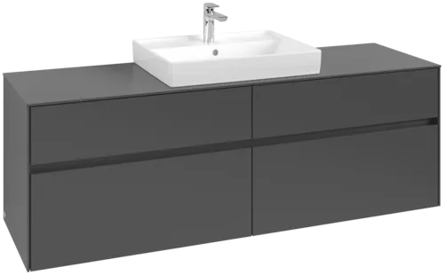 VILLEROY BOCH Toaletní skříňka Collaro, s osvětlením, 4 výsuvy, 1600 x 548 x 500 mm, Grafit / Grafit #C025B0VR