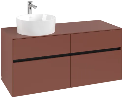VILLEROY BOCH Toaletní skříňka Collaro, 4 výsuvy, 1200 x 548 x 500 mm, Vínově červená / Vínově červená #C04200AH