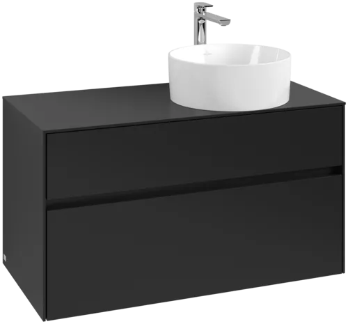 VILLEROY BOCH Collaro toaletní skříňka, 2 výsuvy, 1000 x 548 x 500 mm, Volcano Black / Volcano Black #C04000VL