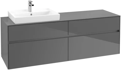 VILLEROY BOCH Toaletní skříňka Collaro, 4 výsuvy, 1600 x 548 x 500 mm, lesklá šedá / lesklá šedá #C02200FP
