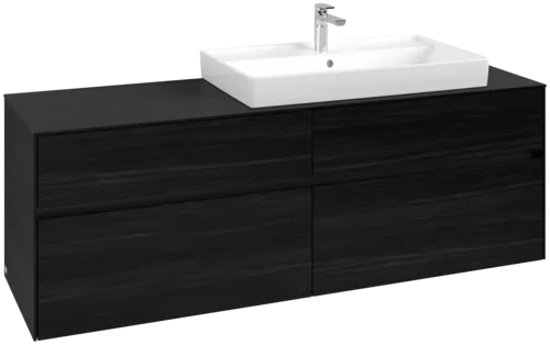 VILLEROY BOCH Toaletní skříňka Collaro, s osvětlením, 4 výsuvy, 1600 x 548 x 500 mm, černý dub / černý dub #C027B0AB