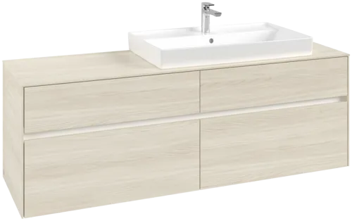 VILLEROY BOCH Toaletní skříňka Collaro, s osvětlením, 4 výsuvy, 1600 x 548 x 500 mm, bílý dub / bílý dub #C027B0AA