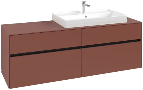 VILLEROY BOCH Toaletní skříňka Collaro, s osvětlením, 4 výsuvy, 1600 x 548 x 500 mm, Vínově červená / Vínově červená #C027B0AH