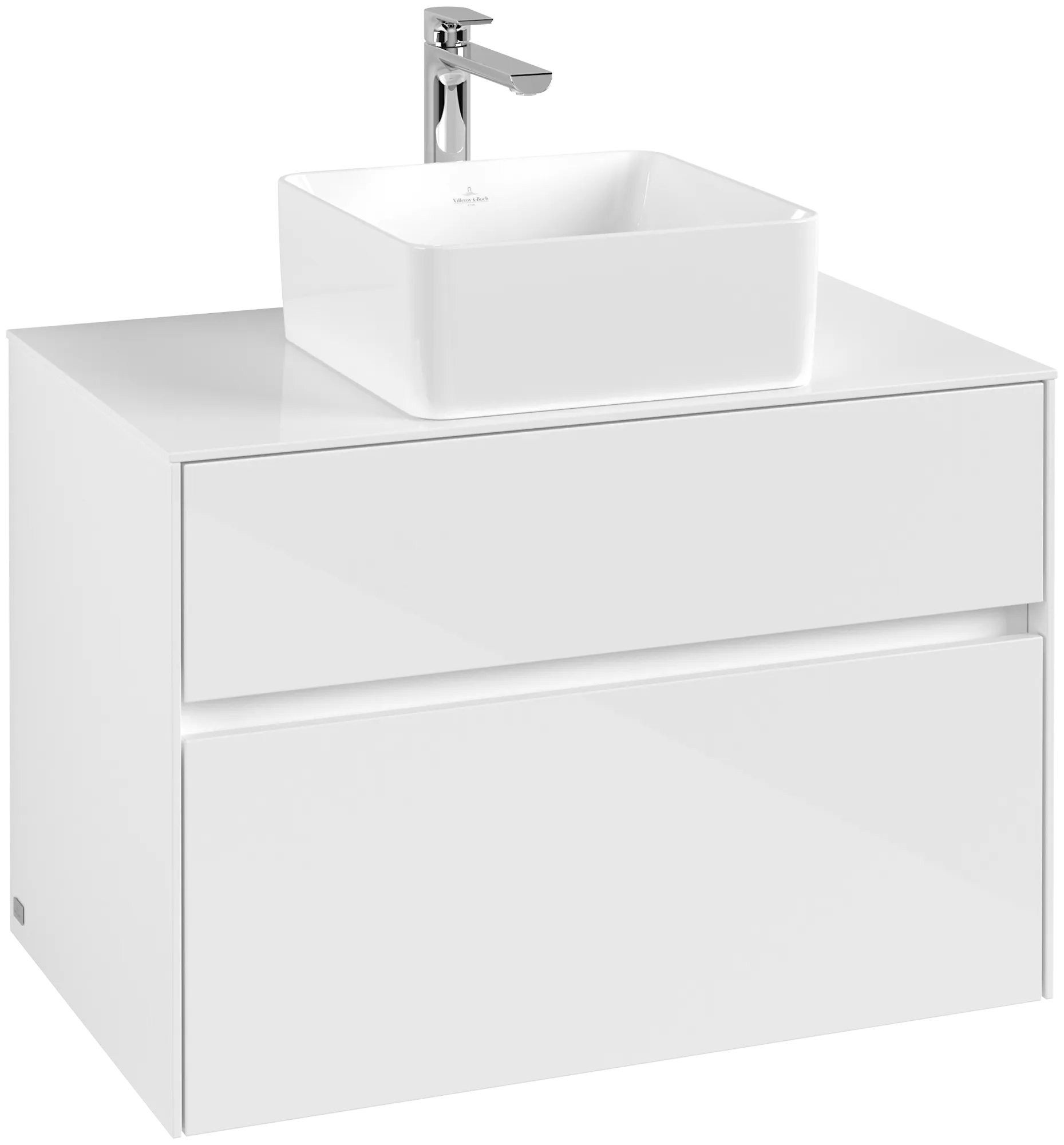 VILLEROY BOCH Toaletní skříňka Collaro, 2 výsuvy, 800 x 548 x 500 mm, lesklá bílá / lesklá bílá #C03700DH