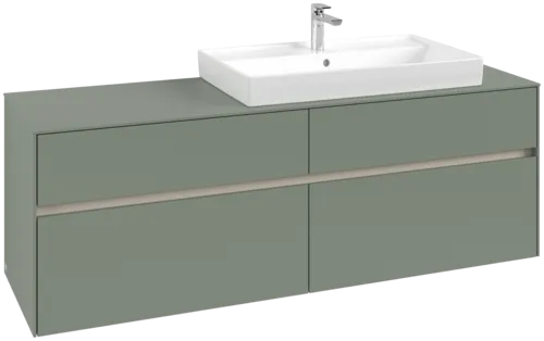 VILLEROY BOCH Toaletní skříňka Collaro, s osvětlením, 4 výsuvy, 1600 x 548 x 500 mm, Soft Green / Soft Green #C027B0AF