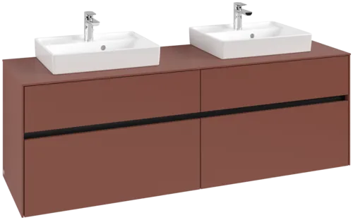 VILLEROY BOCH Toaletní skříňka Collaro, 4 výsuvy, 1600 x 548 x 500 mm, Vínově červená / Vínově červená #C02100AH