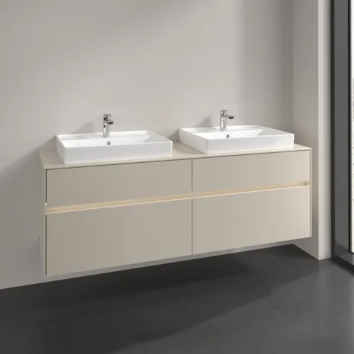 VILLEROY BOCH Toaletní skříňka Collaro, s osvětlením, 4 výsuvy, 1600 x 548 x 500 mm, Cashmere Grey / Cashmere Grey #C024B0VN, obrázek 2