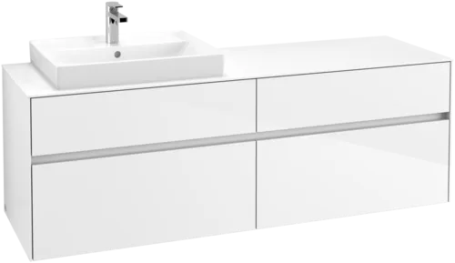 VILLEROY BOCH Toaletní skříňka Collaro, 4 výsuvy, 1600 x 548 x 500 mm, lesklá bílá / lesklá bílá #C02200DH