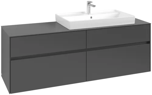 VILLEROY BOCH Toaletní skříňka Collaro, 4 výsuvy, 1600 x 548 x 500 mm, grafitová / grafitová #C02700VR