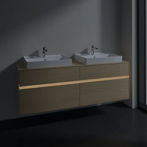 VILLEROY BOCH Toaletní skříňka Collaro, s osvětlením, 4 výsuvy, 1600 x 548 x 500 mm, severský dub / severský dub #C024B0VJ, obrázek 5