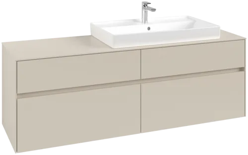 VILLEROY BOCH Toaletní skříňka Collaro, 4 výsuvy, 1600 x 548 x 500 mm, Cashmere Grey / Cashmere Grey #C02700VN