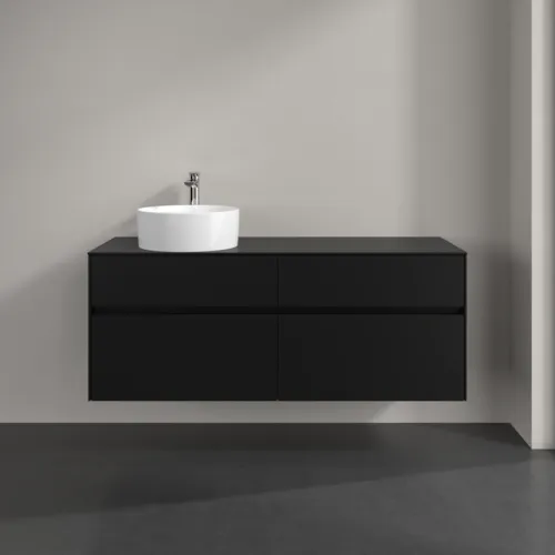 VILLEROY BOCH Toaletní skříňka Collaro, 4 výsuvy, 1400 x 548 x 500 mm, Volcano Black / Volcano Black #C04600VL, obrázek 3