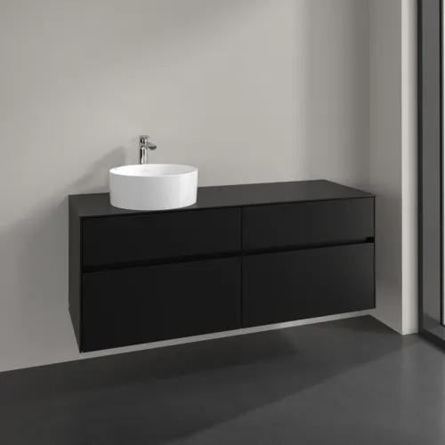 VILLEROY BOCH Toaletní skříňka Collaro, 4 výsuvy, 1400 x 548 x 500 mm, Volcano Black / Volcano Black #C04600VL, obrázek 2