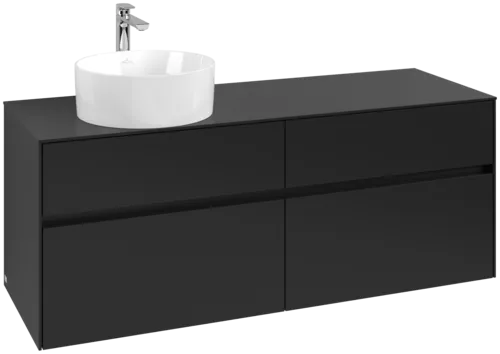 VILLEROY BOCH Toaletní skříňka Collaro, 4 výsuvy, 1400 x 548 x 500 mm, Volcano Black / Volcano Black #C04600VL