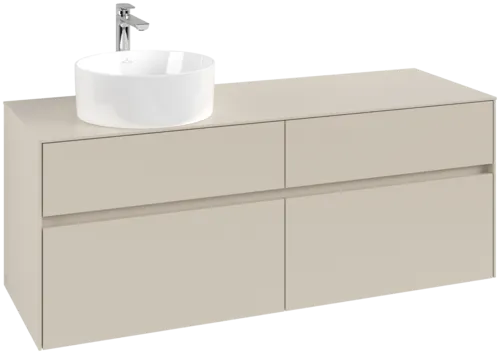 VILLEROY BOCH Toaletní skříňka Collaro, 4 výsuvy, 1400 x 548 x 500 mm, Cashmere Grey / Cashmere Grey #C04600VN