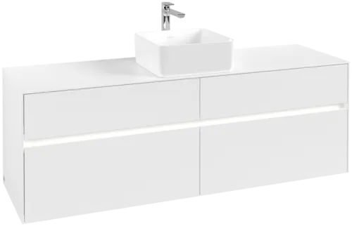 VILLEROY BOCH Toaletní skříňka Collaro, s osvětlením, 4 výsuvy, 1600 x 548 x 500 mm, bílá matná / bílá matná #C049B0MS