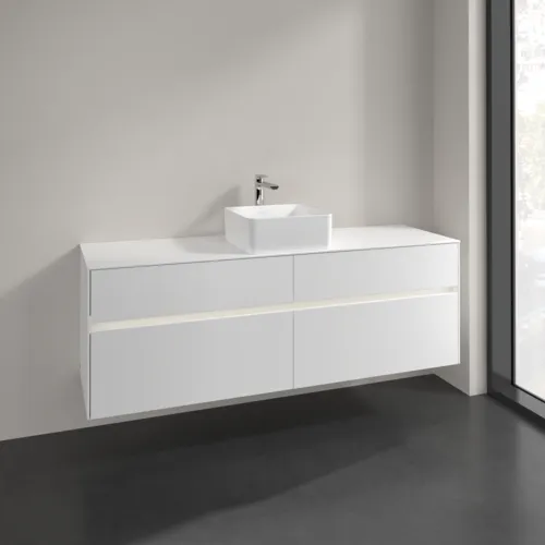 VILLEROY BOCH Toaletní skříňka Collaro, s osvětlením, 4 výsuvy, 1600 x 548 x 500 mm, bílá matná / bílá matná #C049B0MS, obrázek 2