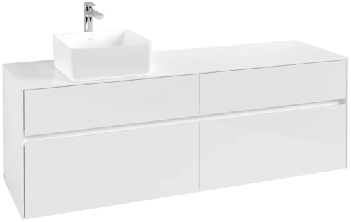 VILLEROY BOCH Toaletní skříňka Collaro, 4 výsuvy, 1600 x 548 x 500 mm, lesklá bílá / lesklá bílá #C05000DH
