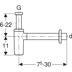Obrázek GEBERIT zápachová uzávěrka  s nornou trubkou pro umyvadlo, vývod vodorovný 151.034.21.1
