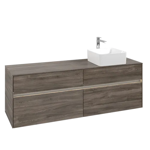 VILLEROY BOCH Umyvadlová skříňka Collaro, s osvětlením, 4 výsuvy, 1600 x 548 x 500 mm, dub kamenný #C051B0RK