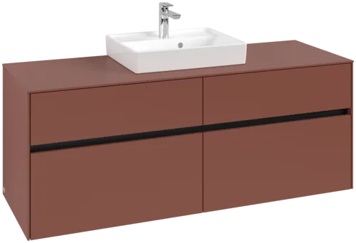 VILLEROY BOCH Toaletní skříňka Collaro, 4 výsuvy, 1400 x 548 x 500 mm, Vínově červená / Vínově červená #C07300AH