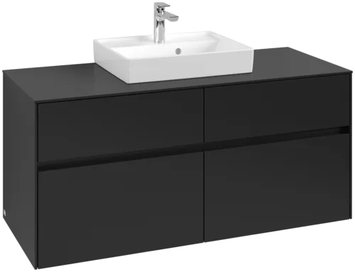 VILLEROY BOCH Toaletní skříňka Collaro, 4 výsuvy, 1200 x 548 x 500 mm, Volcano Black / Volcano Black #C07000VL