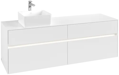 VILLEROY BOCH Toaletní skříňka Collaro, s osvětlením, 4 výsuvy, 1600 x 548 x 500 mm, bílá matná / bílá matná #C050B0MS