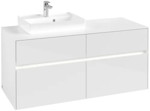 VILLEROY BOCH Collaro toaletní skříňka, s osvětlením, 4 výsuvy, 1200 x 548 x 500 mm, lesklá bílá / lesklá bílá #C071B0DH