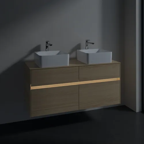 VILLEROY BOCH Toaletní skříňka Collaro, s osvětlením, 4 výsuvy, 1200 x 548 x 500 mm, severský dub / severský dub #C044B0VJ, obrázek 5