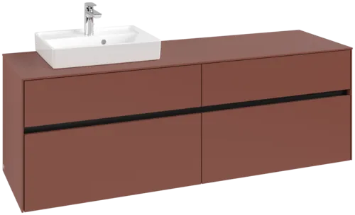 VILLEROY BOCH Toaletní skříňka Collaro, s osvětlením, 4 výsuvy, 1600 x 548 x 500 mm, Vínově červená / Vínově červená #C078B0AH