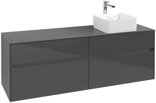 VILLEROY BOCH Toaletní skříňka Collaro, 4 výsuvy, 1600 x 548 x 500 mm, lesklá šedá / lesklá šedá #C05100FP