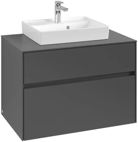 VILLEROY BOCH Toaletní skříňka Collaro, 2 výsuvy, 800 x 548 x 500 mm, grafitová / grafitová #C06900VR