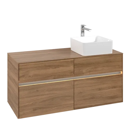 VILLEROY BOCH Umyvadlová skříňka Collaro, s osvětlením, 4 výsuvy, 1200 x 548 x 500 mm, dub Kansas #C043B0RH