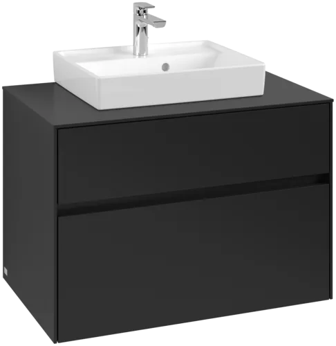 VILLEROY BOCH Toaletní skříňka Collaro, 2 výsuvy, 800 x 548 x 500 mm, Volcano Black / Volcano Black #C06900VL